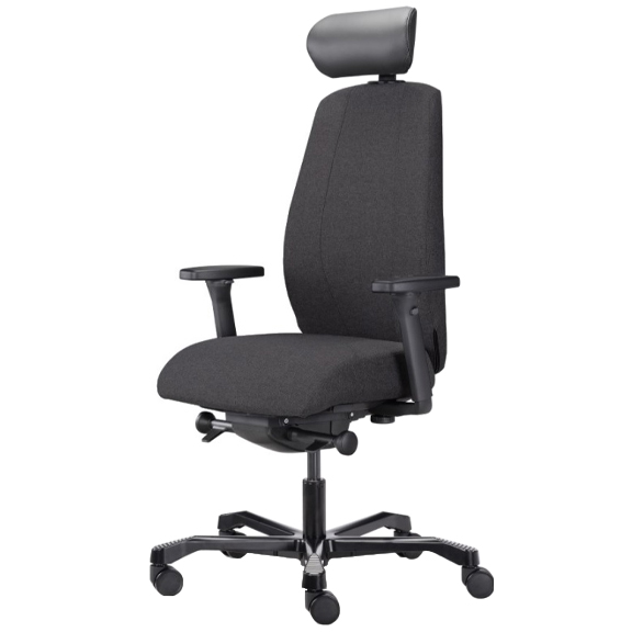 Эргономичное кресло Falto JOBRI (наклон вперёд, зауженная спинка, ткань, тёмно-серый)