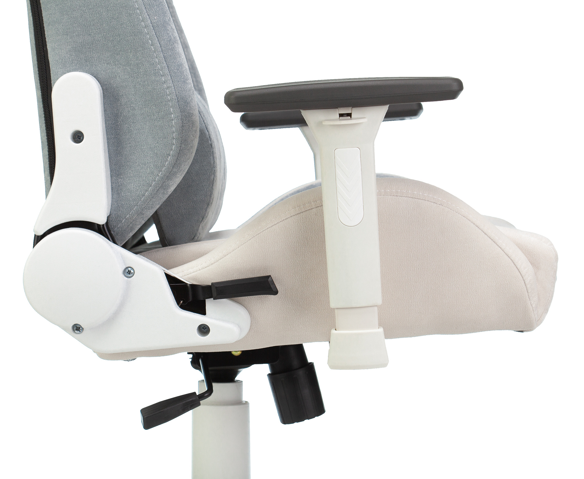 Геймерское кресло Zombie Fabric белый/серо-голубой с подголов., крестовина пластик (белый)