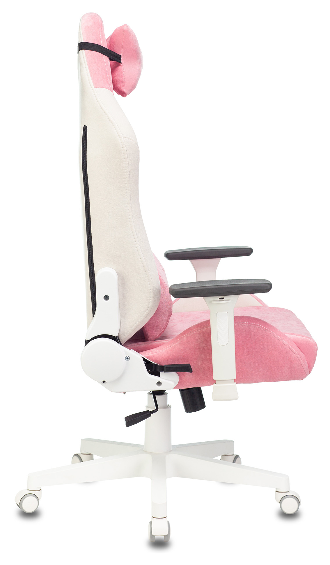 Геймерское кресло Zombie Fabric белый/розовый с подголов., крестовина пластик (белый)