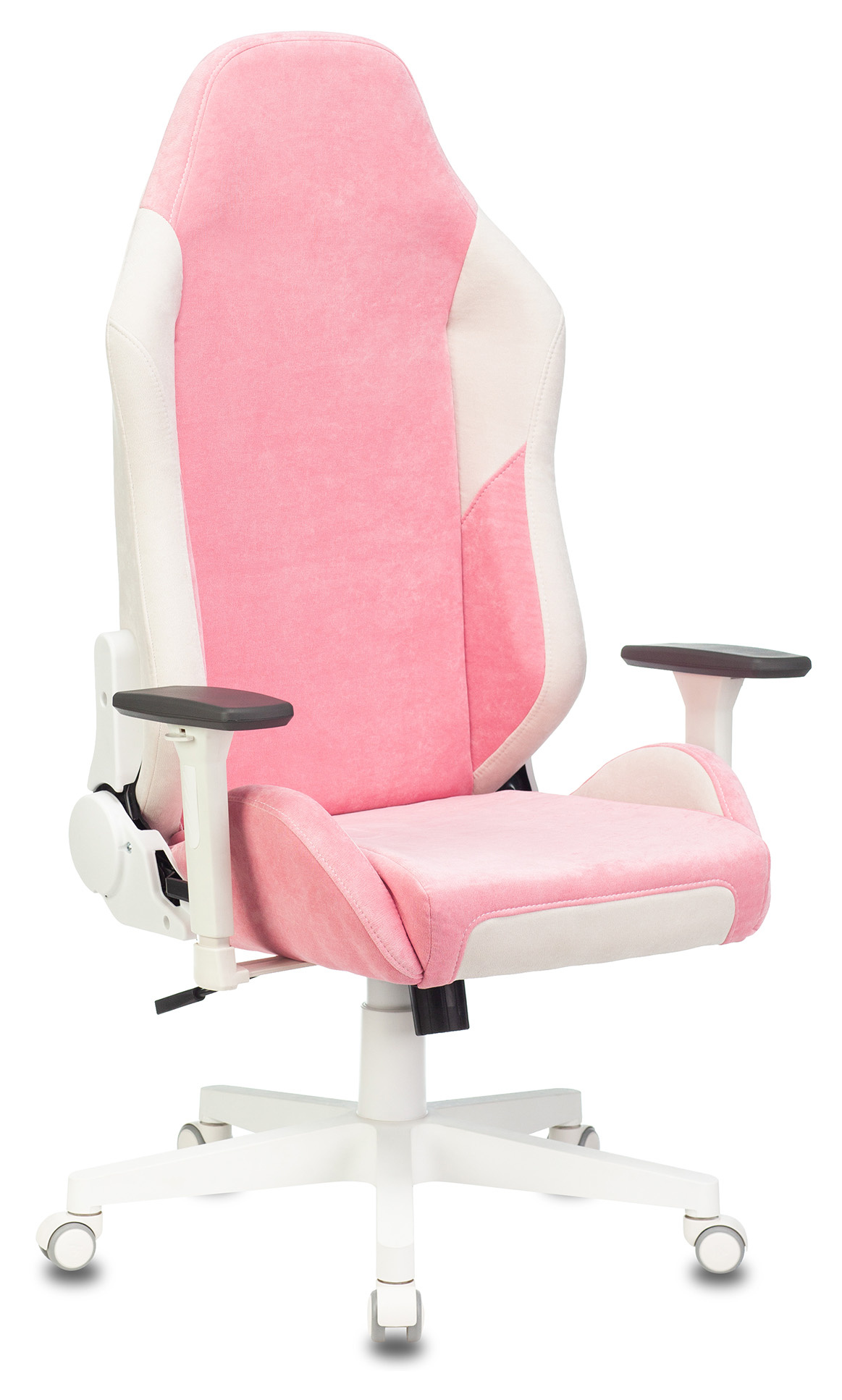 Геймерское кресло Zombie Fabric белый/розовый с подголов., крестовина пластик (белый)