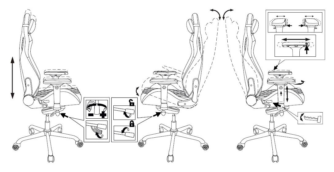 Геймерское кресло Knight черный ромбик экокожа с подголов., крестовина металл