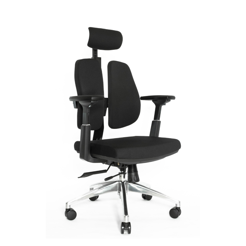 Ортопедическое кресло Falto ALPHA (корсетная спинка, ткань, чёрный)