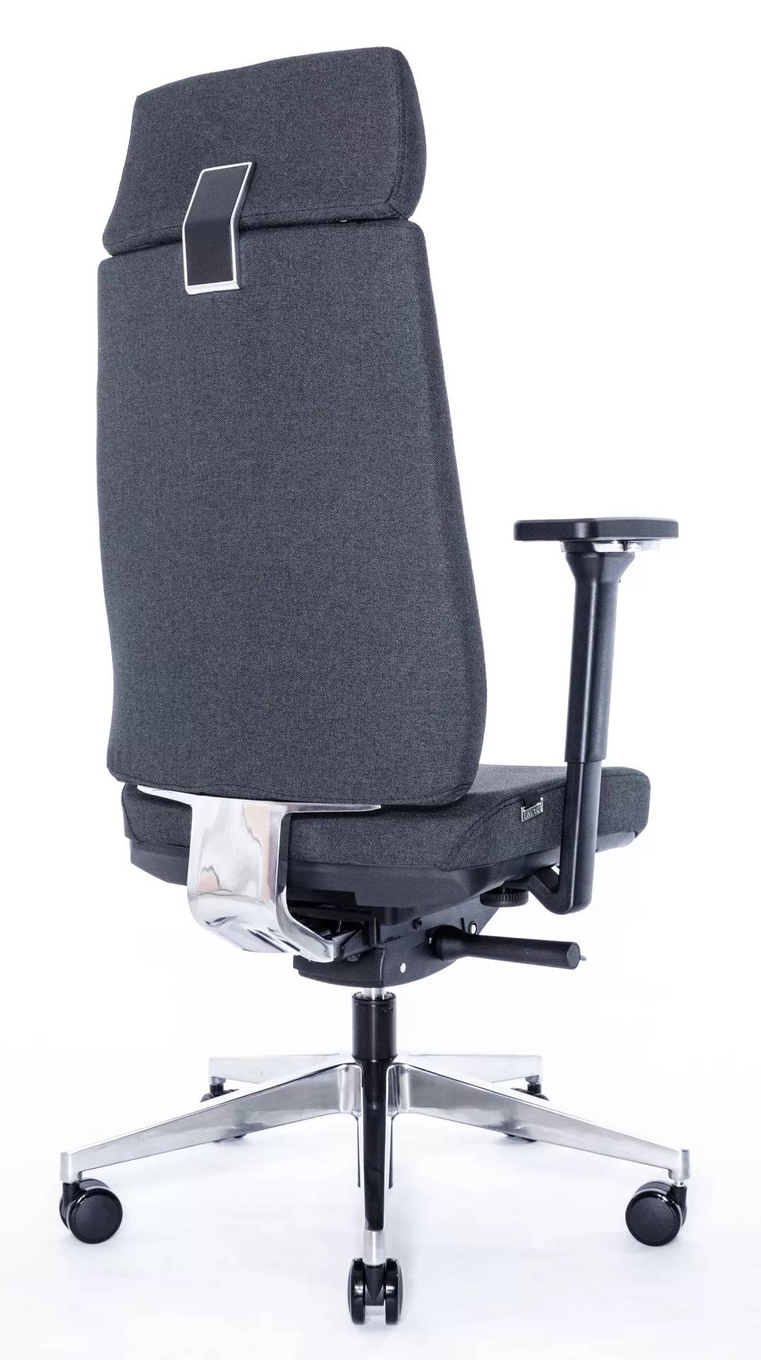 Эргономичное кресло Falto TRONA 1702-18H Medley black 60999 (черный каркас / т. серая ткань / АЛ крестовина)