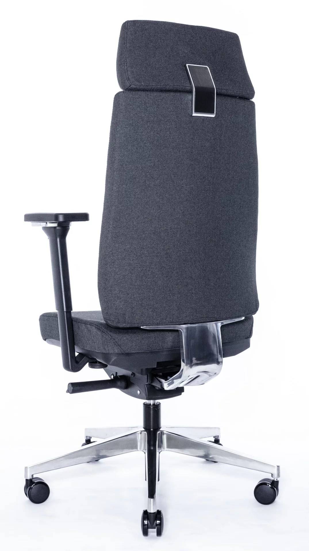 Эргономичное кресло Falto TRONA 1702-18H Medley black 60999 (черный каркас / т. серая ткань / АЛ крестовина)