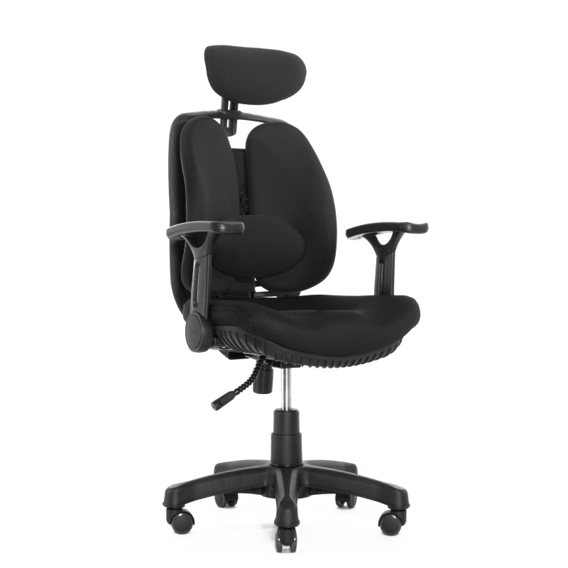 Ортопедическое кресло Falto Inno Health (двойная динамичная спинка, ткань, чёрный)