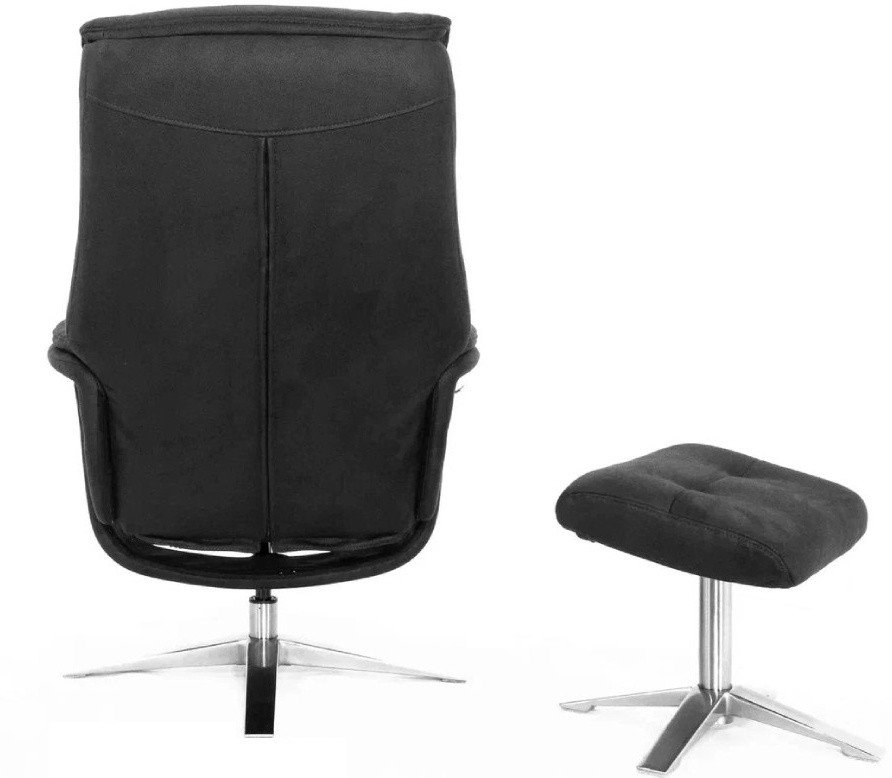 Кресло-реклайнер Falto Boss (оттоманка, искусственный нубук, чёрный)