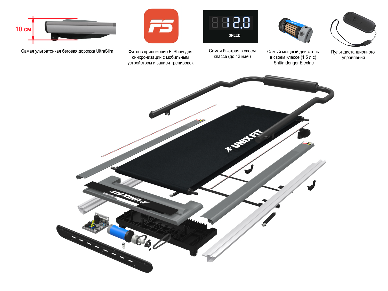 Беговая дорожка Unix Fit R-300C Red