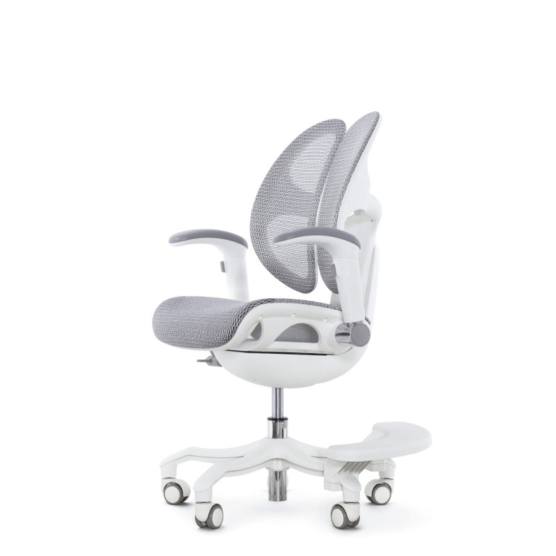 Детское эргономичное кресло Falto ORTO (корсетная спинка, слайдер, подлокотники 3D, сетка, белый)