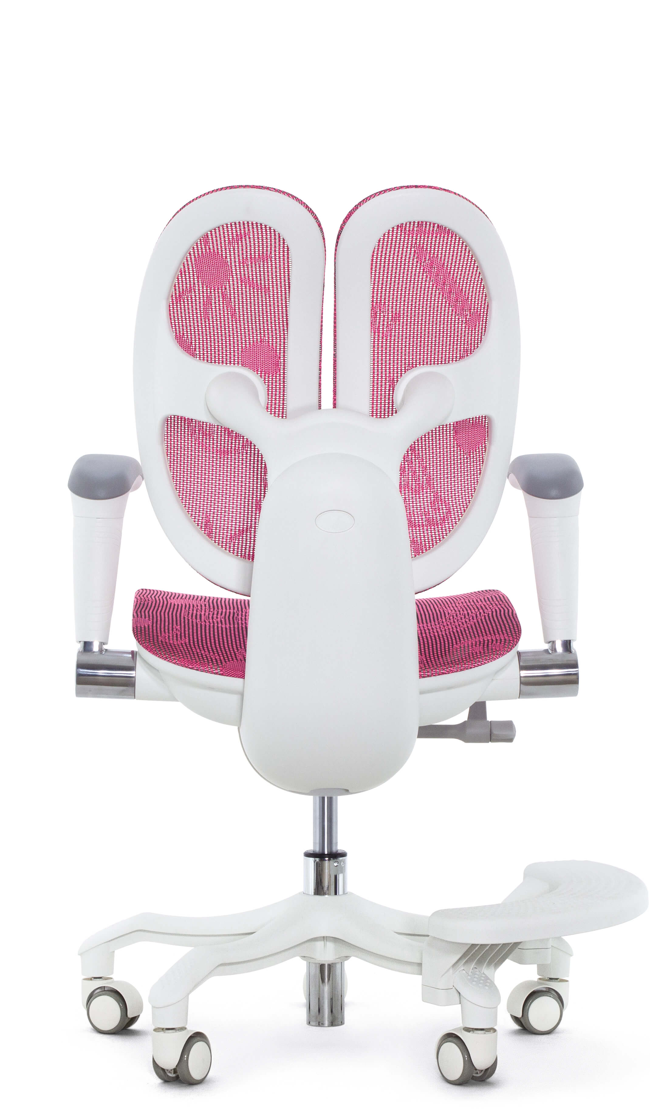 Детское эргономичное кресло Falto ORTO (корсетная спинка, слайдер, подлокотники 3D, сетка, розовый)