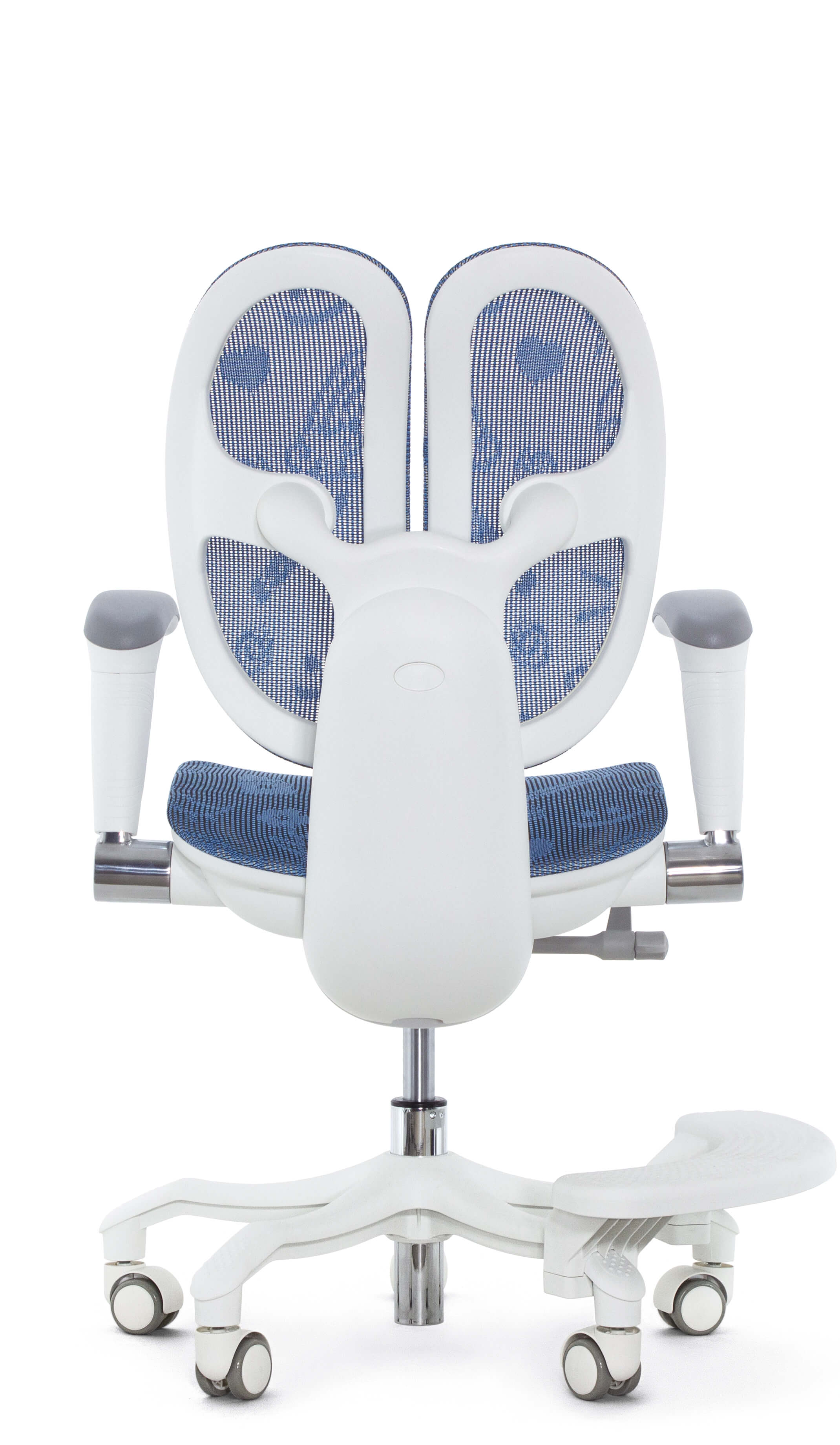 Детское эргономичное кресло Falto ORTO (корсетная спинка, слайдер, подлокотники 3D, сетка, синий)