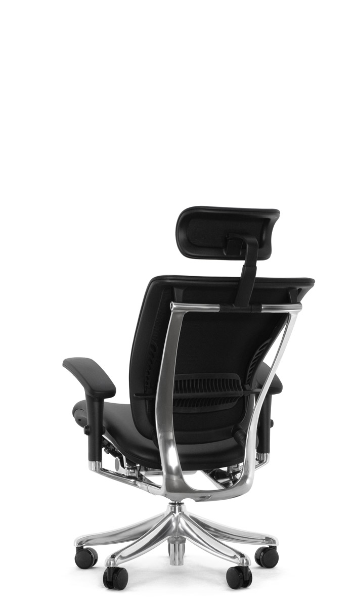 Эргономичное кресло Expert Spring SPL - 01 (кожа черная / каркас черный)