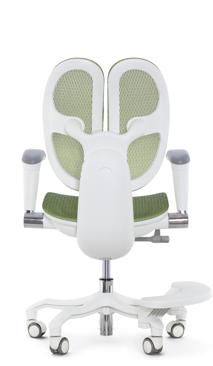 Детское эргономичное кресло Falto ORTO (корсетная спинка, слайдер, подлокотники 3D, сетка, зелёный)