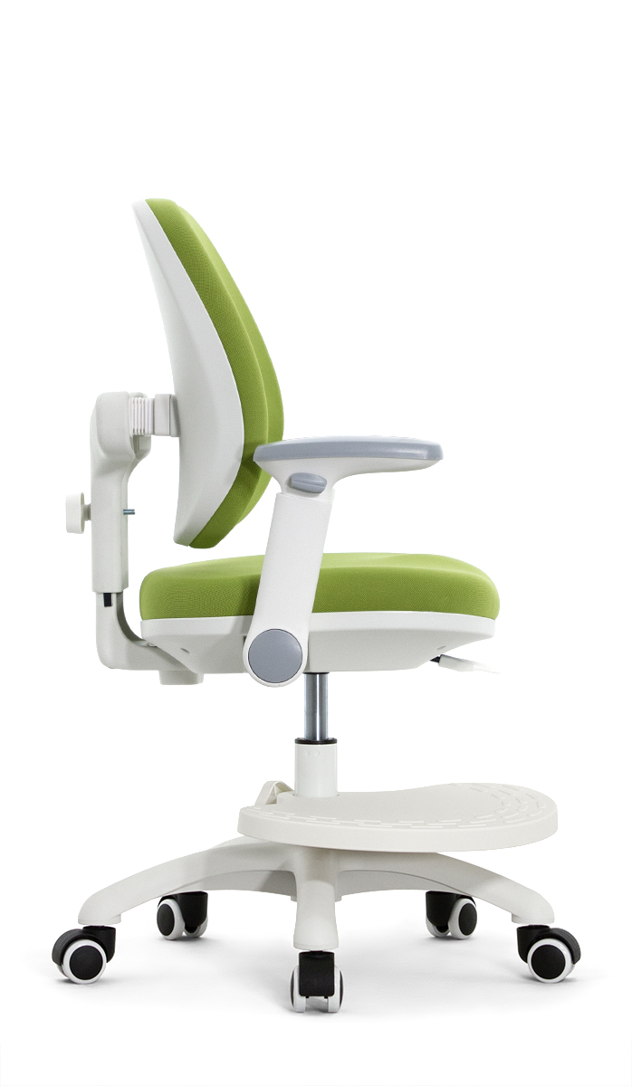 Детское эргономичное кресло Falto KIDS MAX DUO-P, ППУ латекс, спинка корсет, подножка, подлокотник 3D, обивка (зелёный)