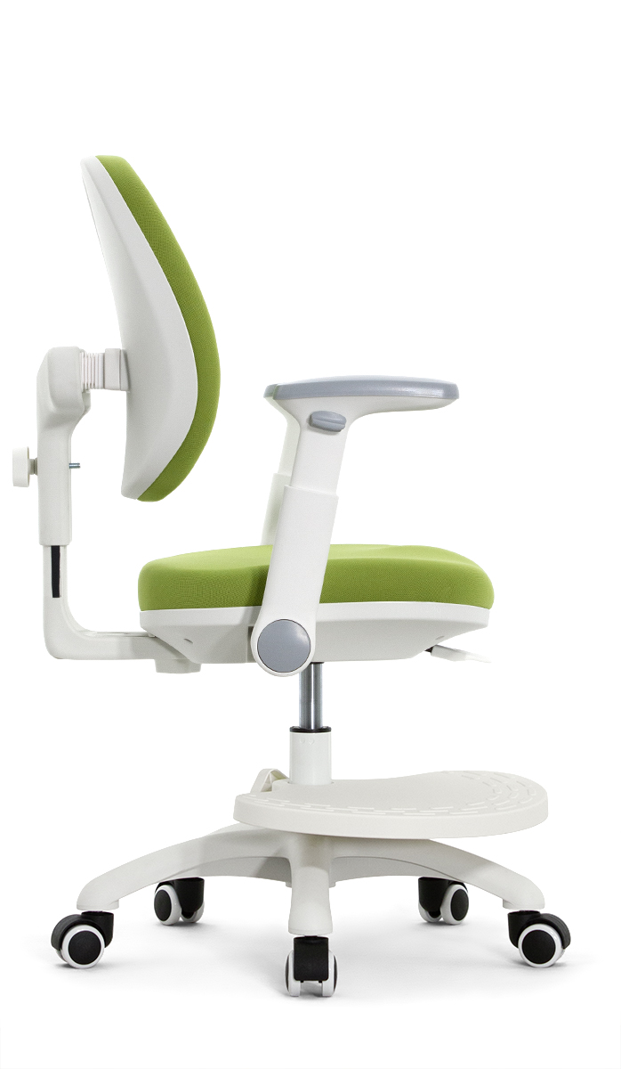 Детское эргономичное кресло Falto KIDS MAX DUO-P, ППУ латекс, спинка корсет, подножка, подлокотник 3D, обивка (зелёный)