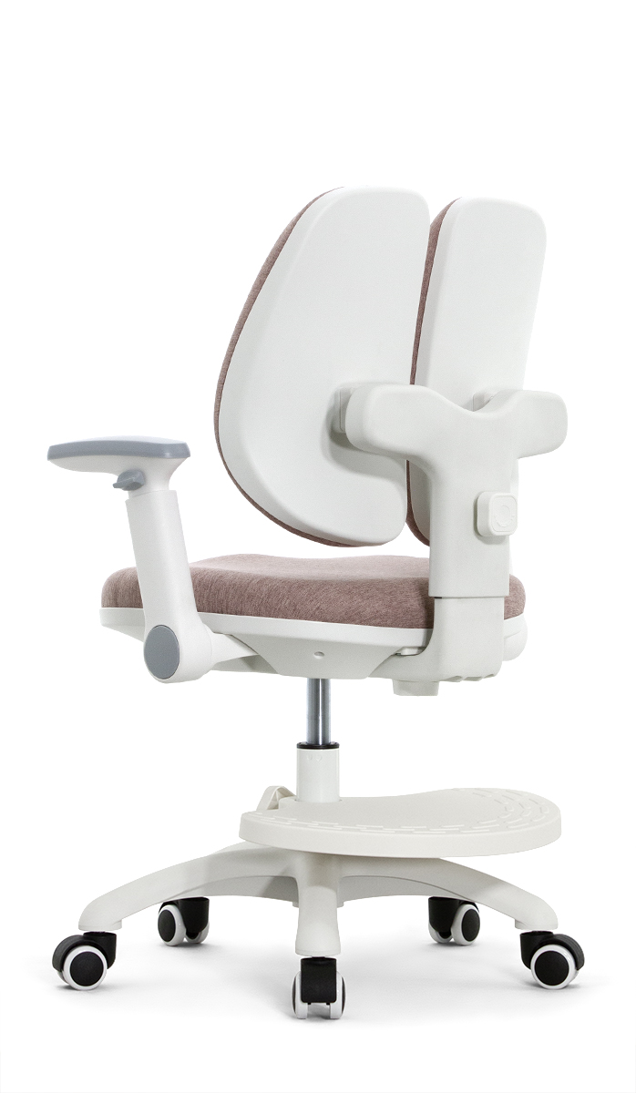 Детское эргономичное кресло Falto KIDS MAX DUO-P, ППУ латекс, спинка корсет, подножка, подлокотник 3D, обивка (розовый)