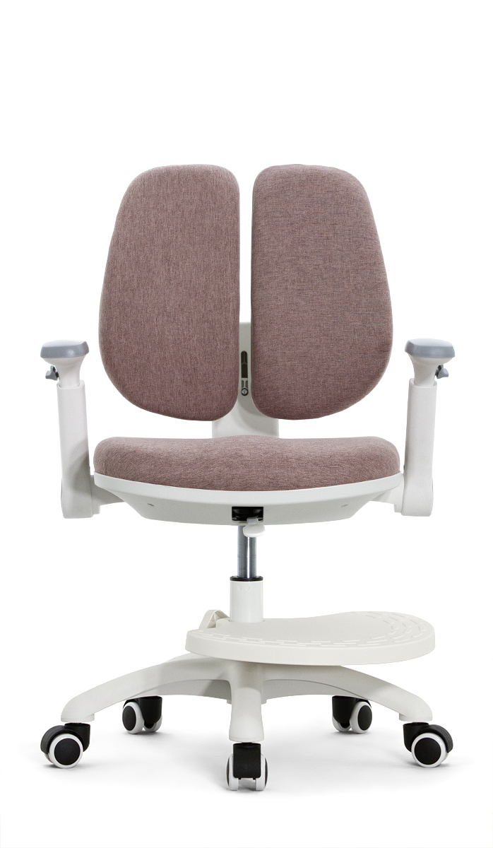 Детское эргономичное кресло Falto KIDS MAX DUO-P, ППУ латекс, спинка корсет, подножка, подлокотник 3D, обивка (розовый)