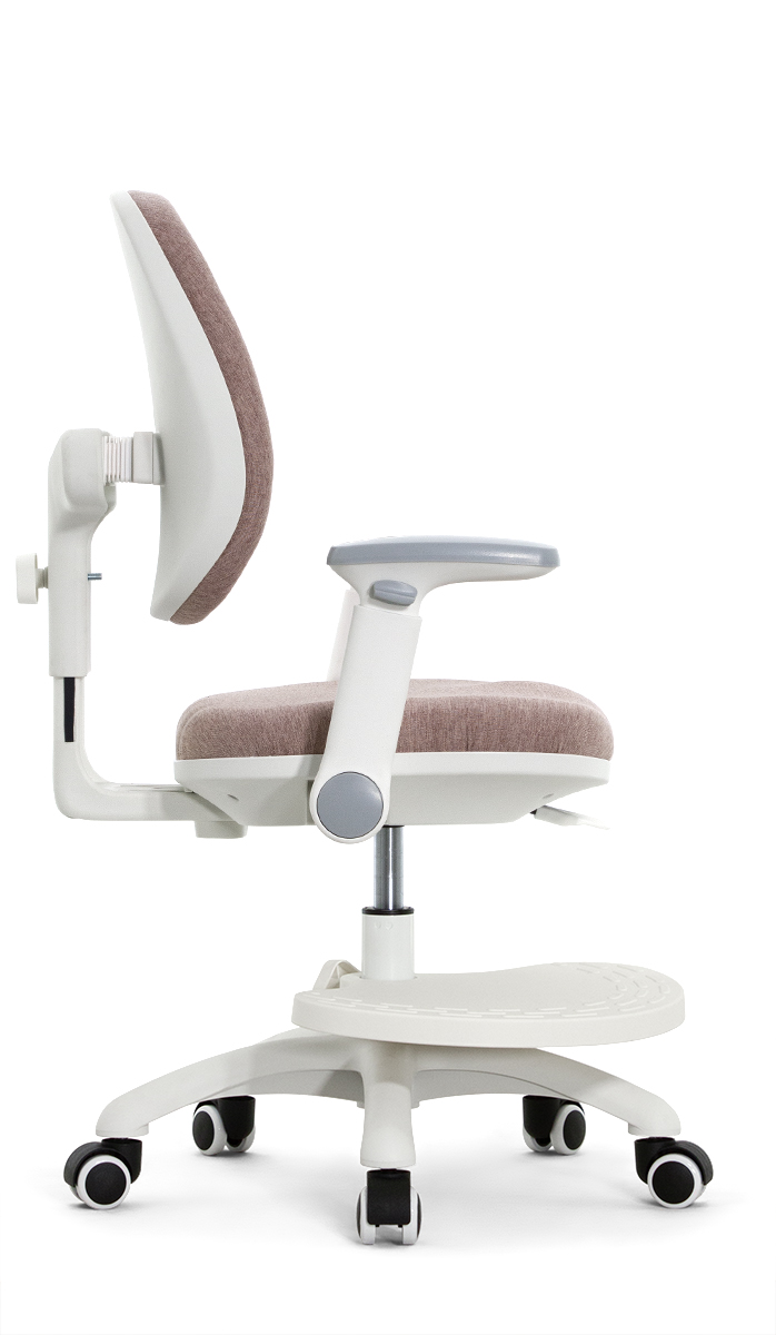 Детское эргономичное кресло Falto KIDS MAX DUO-P, ППУ латекс, спинка корсет, подножка, подлокотник 3D, обивка (розовый)