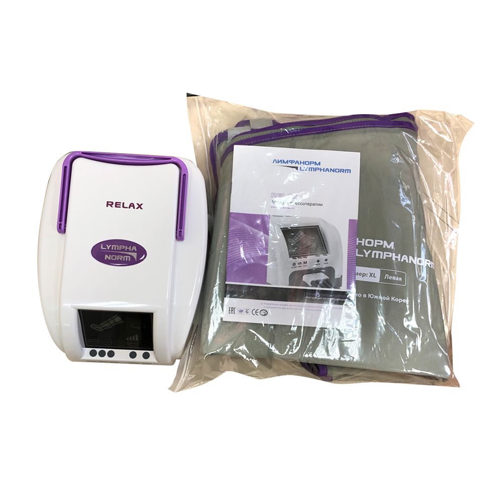 Лимфодренажный аппарат LymphaNorm Relax + 2 манжеты для ног (L) + талия (XL / XXL) + манжета для рук