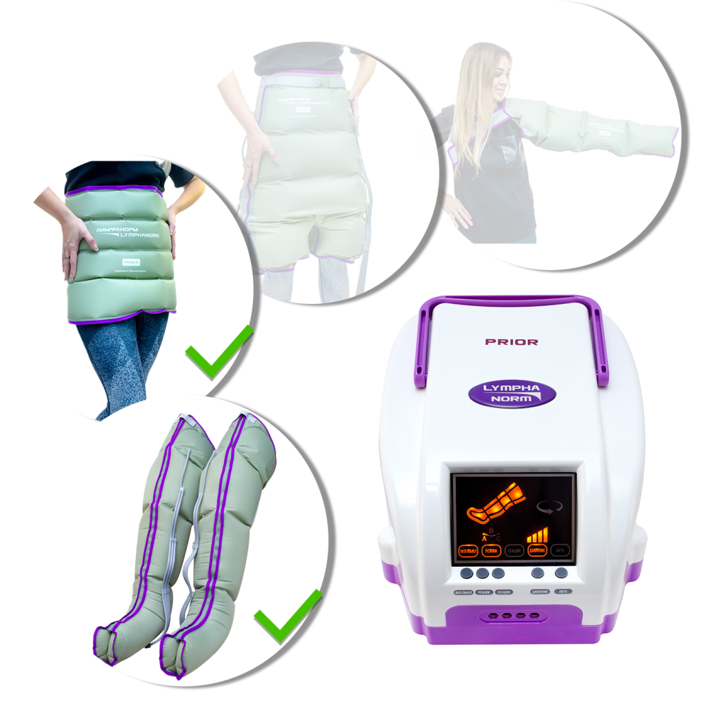 Лимфодренажный аппарат LymphaNorm Prior + 2 манжеты для ног (L) + талия ( XL / XXL)