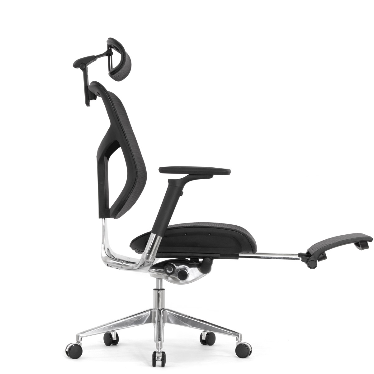 Эргономичное кресло Falto Star 2 с подножкой (подлокотники 6D (360), сетка, цвет чёрный)