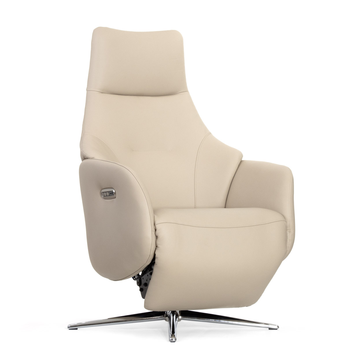 Кресло-реклайнер Falto Crema (2 мотора, zero, аккумулятор, натуральная кожа, бежевый)