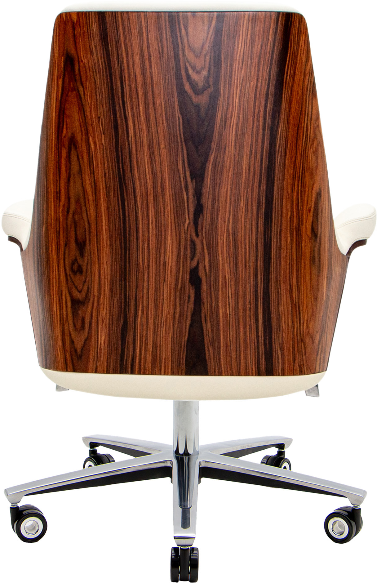 Эргономичное кресло LB бежевая кожа / палисандр