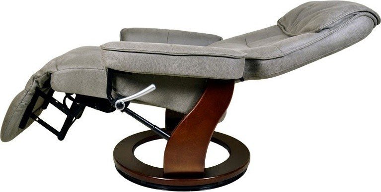 Кресло-реклайнер Relax Rio (встроенная подножка, искусственный нубук, серый)