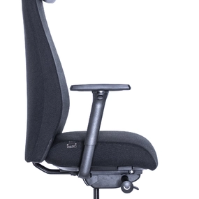 Эргономичное кресло Falto FIRST (наклон вперёд, зауженная спинка, ткань, чёрный)