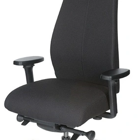 Эргономичное кресло Falto FIRST (наклон вперёд, зауженная спинка, ткань, чёрный)