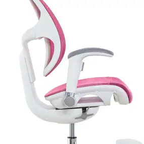 Детское эргономичное кресло Falto ORTO (корсетная спинка, слайдер, подлокотники 3D, сетка, розовый)