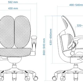 Детское эргономичное кресло Falto ORTO (корсетная спинка, слайдер, подлокотники 3D, сетка, зелёный)