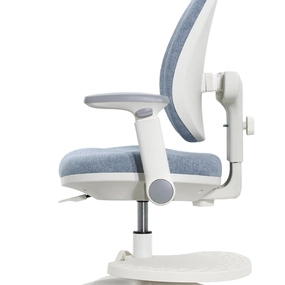 Детское эргономичное кресло Falto KIDS MAX DUO-P, ППУ латекс, спинка корсет, подножка, подлокотник 3D, обивка (голубой)