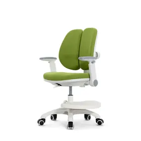 Детское эргономичное кресло Falto KIDS MAX DUO-P, ППУ латекс, спинка корсет, подножка, подлокотник 3D, обивка (зелёный)