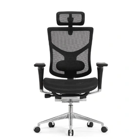 Эргономичное кресло Falto Star Office Ergo 2 (2D поясничный упор, 5D подголовник, сетка, ткань, чёрный)