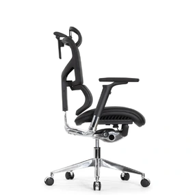 Эргономичное кресло Falto Leater Premium SL (динамичный поясничный упор, натуральная кожа, чёрный)