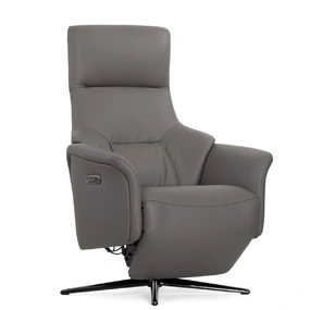 Кресло-реклайнер Falto Titanio (2 мотора, zero, аккумулятор, натуральная кожа, тёмно-серый)