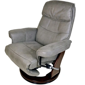 Кресло-реклайнер Relax Rio (встроенная подножка, искусственный нубук, серый)